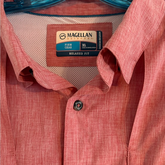 Magellan Outdoors Men's Button Down Shirt in Brick Red - Picture 3 of 4
